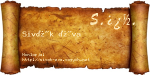 Sivák Éva névjegykártya