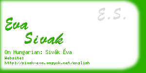 eva sivak business card